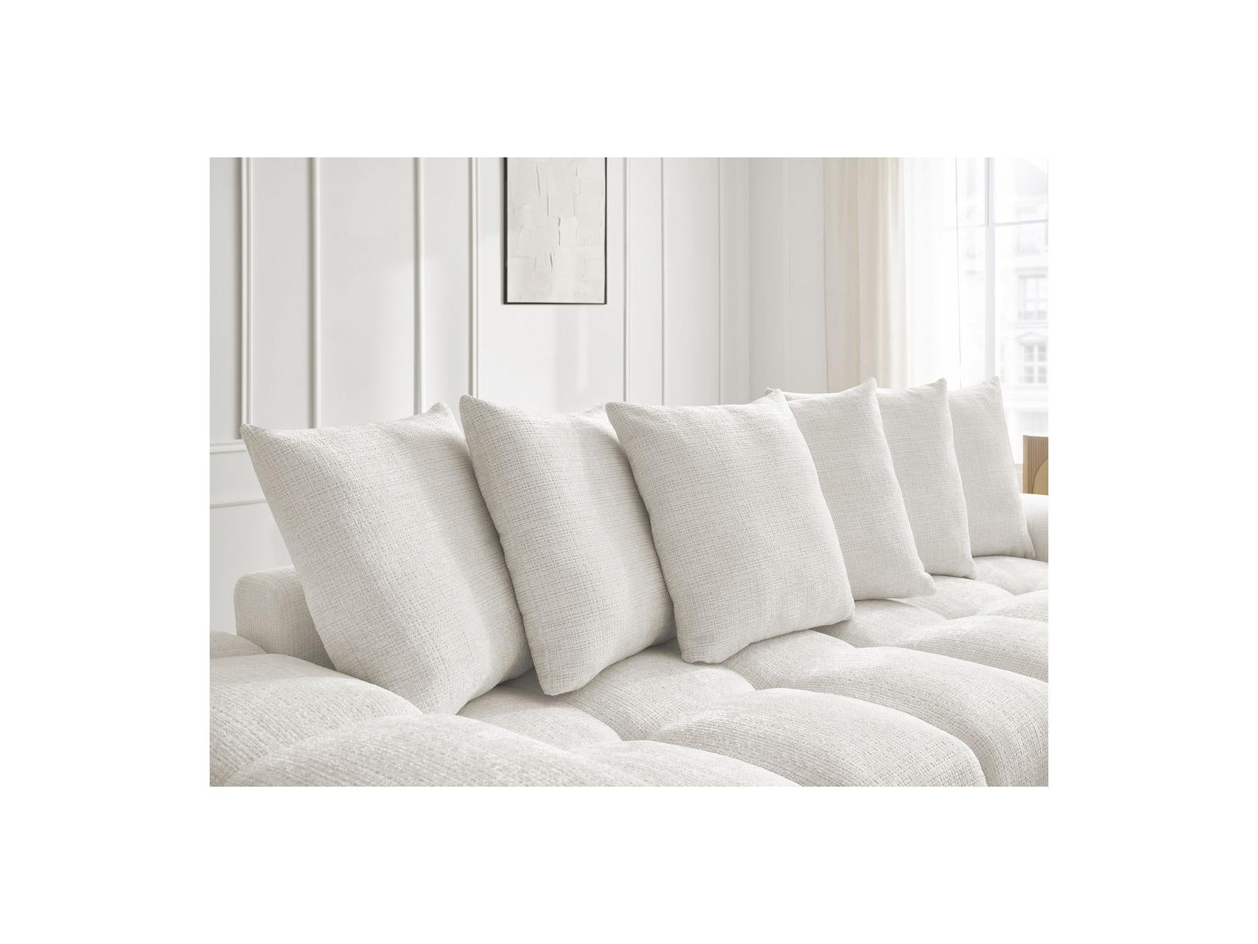 Anakin - Fixed Straight 3-Seater Sofa - Textured Fabric - 6 Cushions