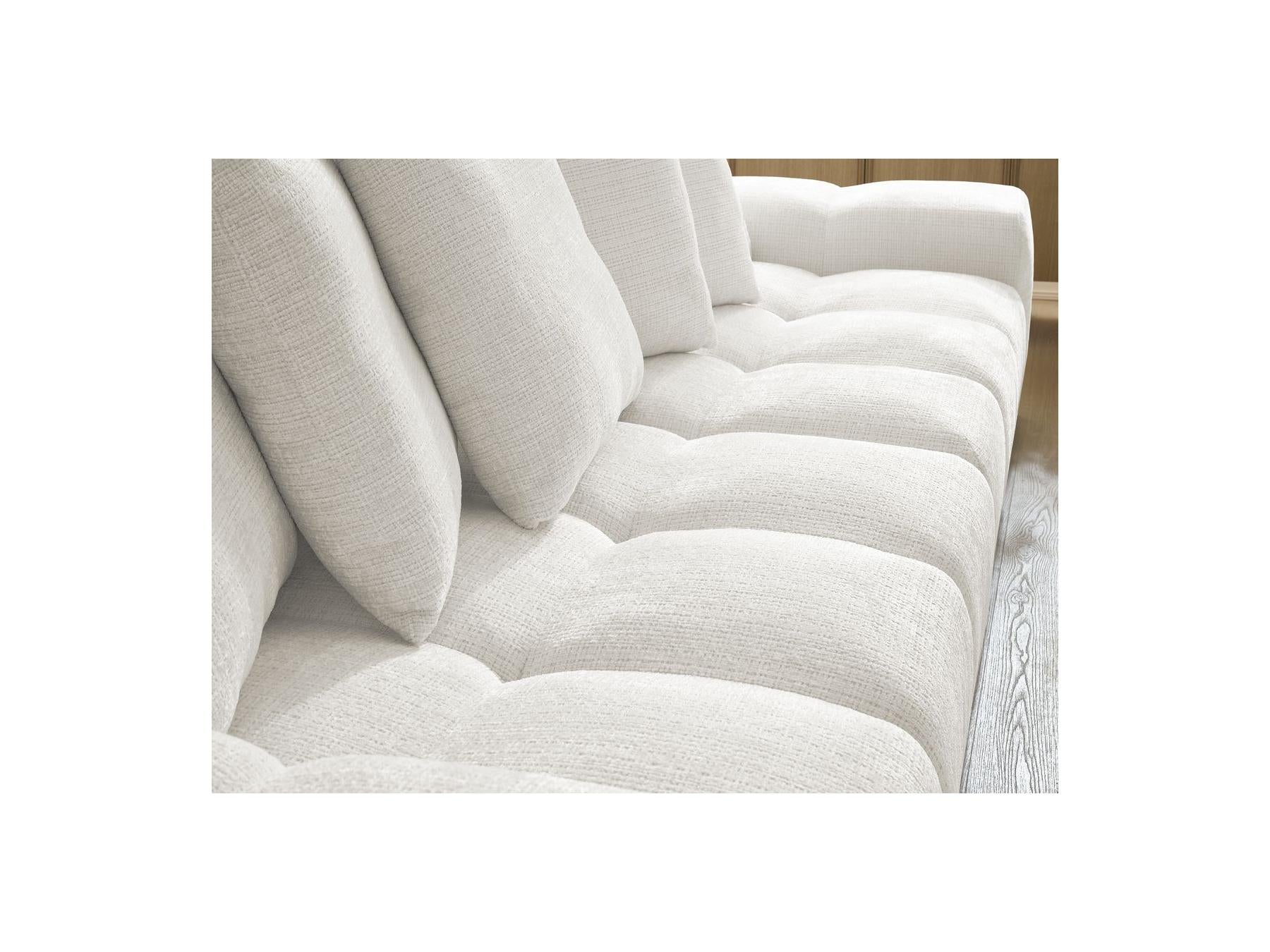 Anakin - Fixed Straight 3-Seater Sofa - Textured Fabric - 6 Cushions