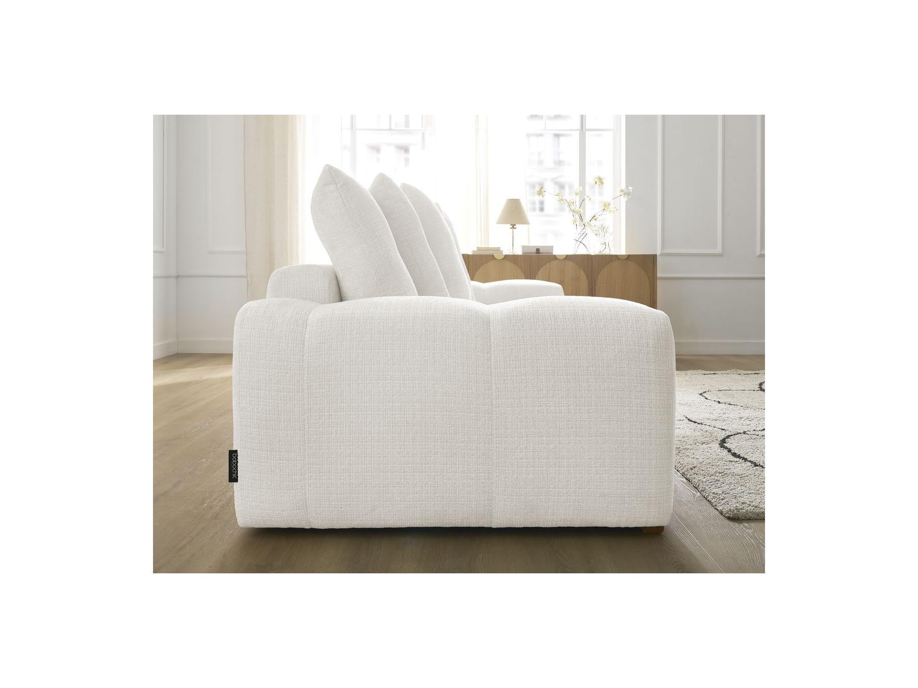 Anakin - Fixed Straight 3-Seater Sofa - Textured Fabric - 6 Cushions