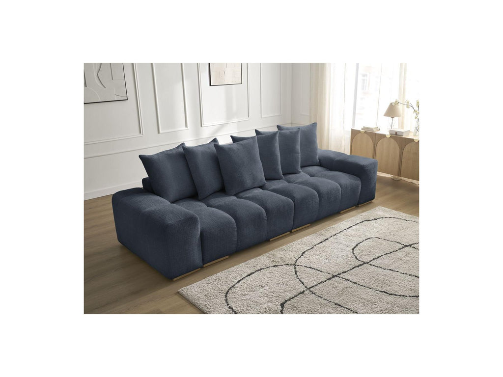 Anakin - Fixed Straight 3-Seater Sofa - Textured Fabric - 6 Cushions
