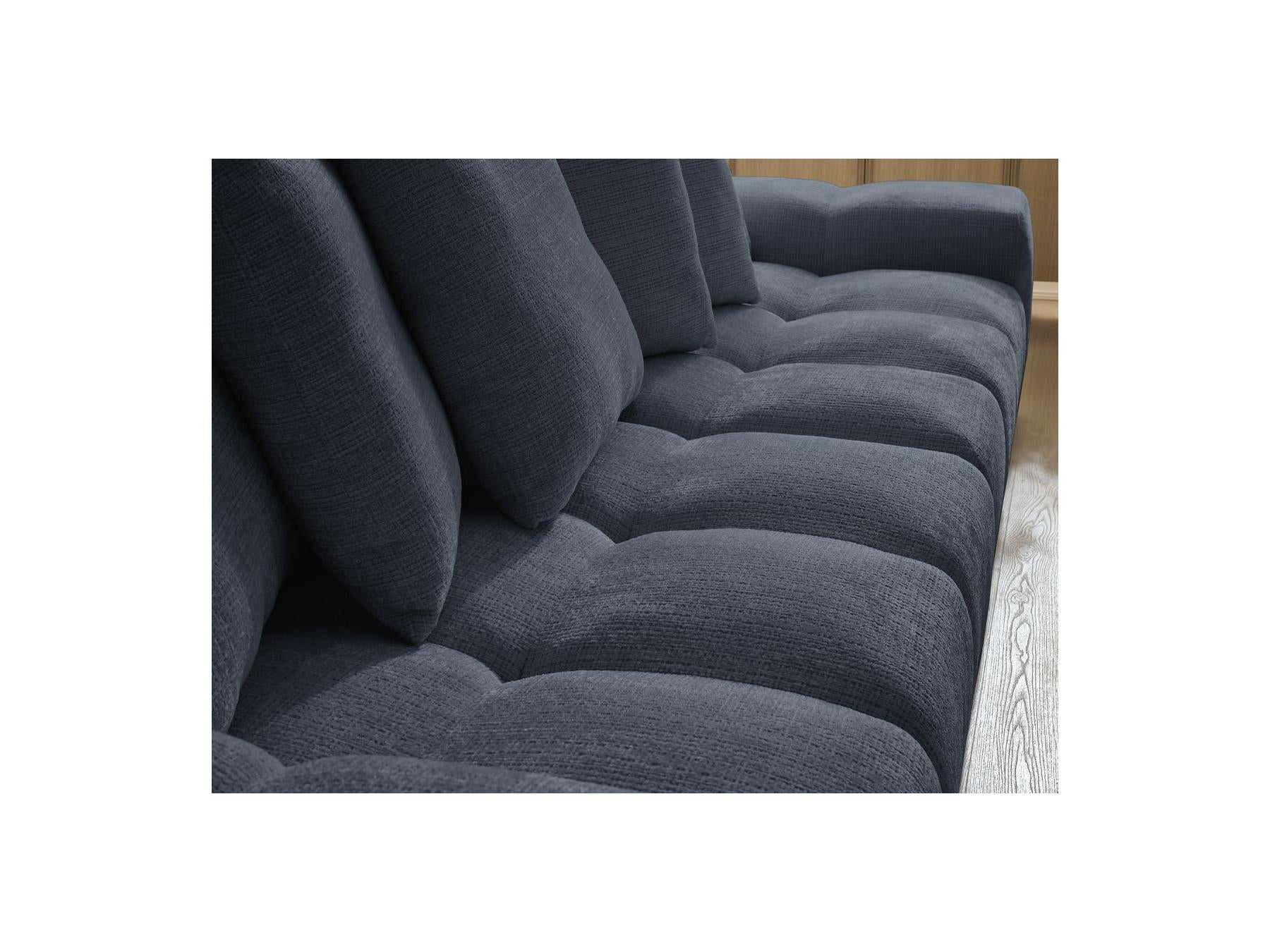 Anakin - Fixed Straight 3-Seater Sofa - Textured Fabric - 6 Cushions