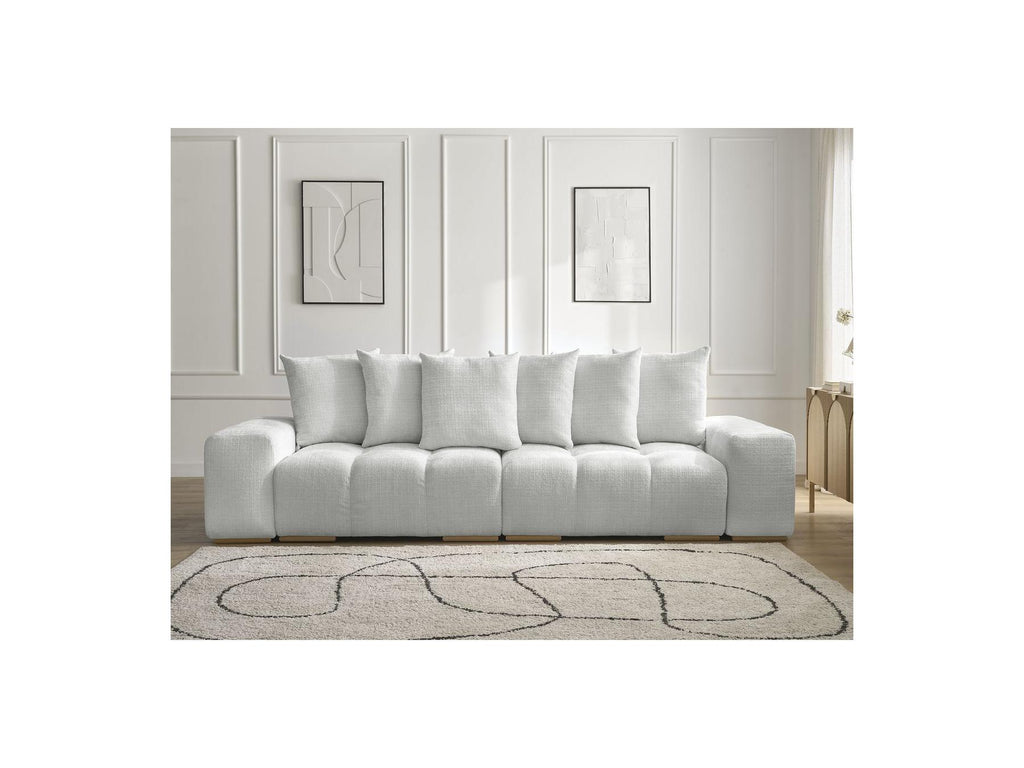 Anakin - Fixed Straight 3-Seater Sofa - Textured Fabric - 6 Cushions