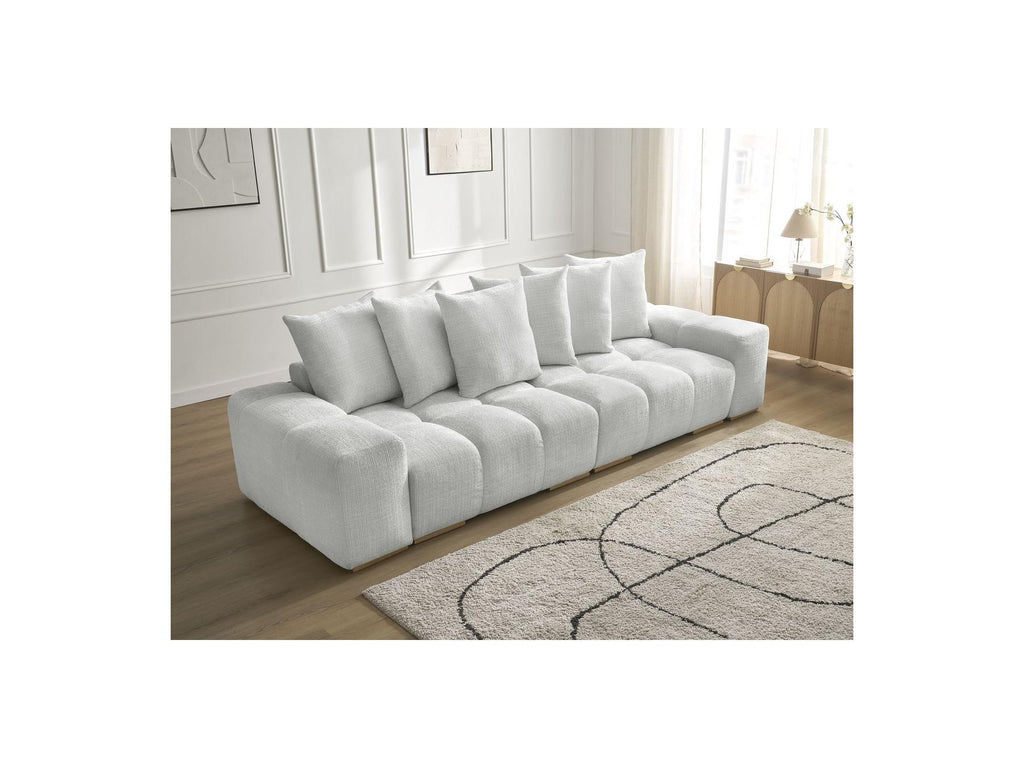 Anakin - Fixed Straight 3-Seater Sofa - Textured Fabric - 6 Cushions