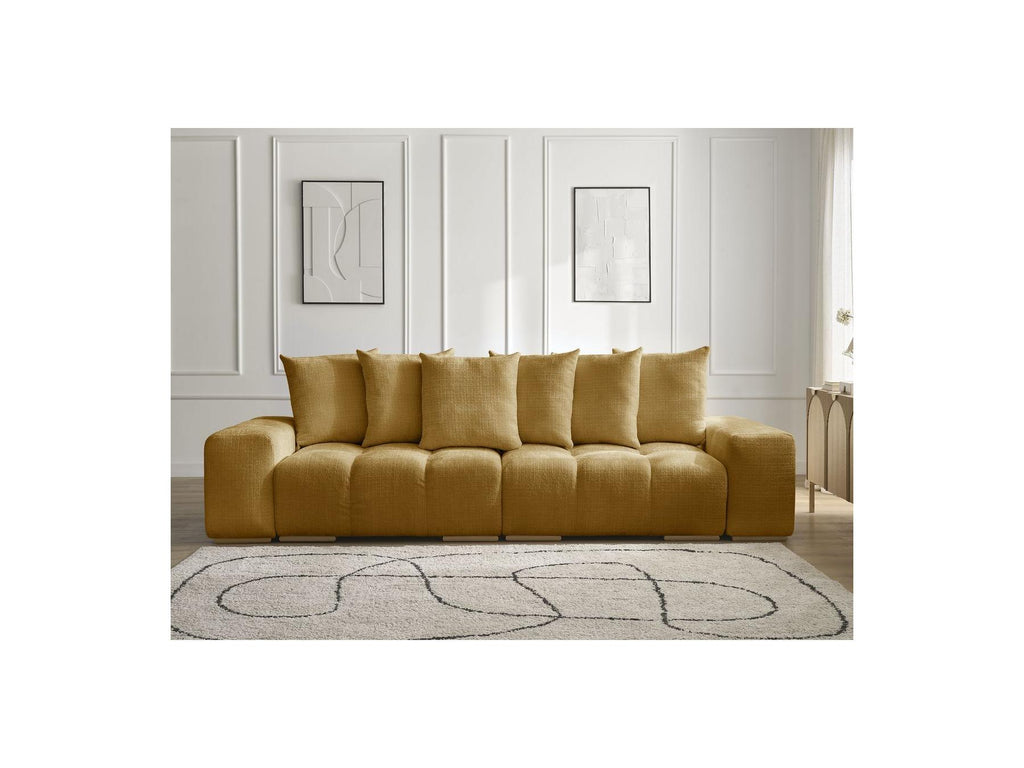 Anakin - Fixed Straight 3-Seater Sofa - Textured Fabric - 6 Cushions