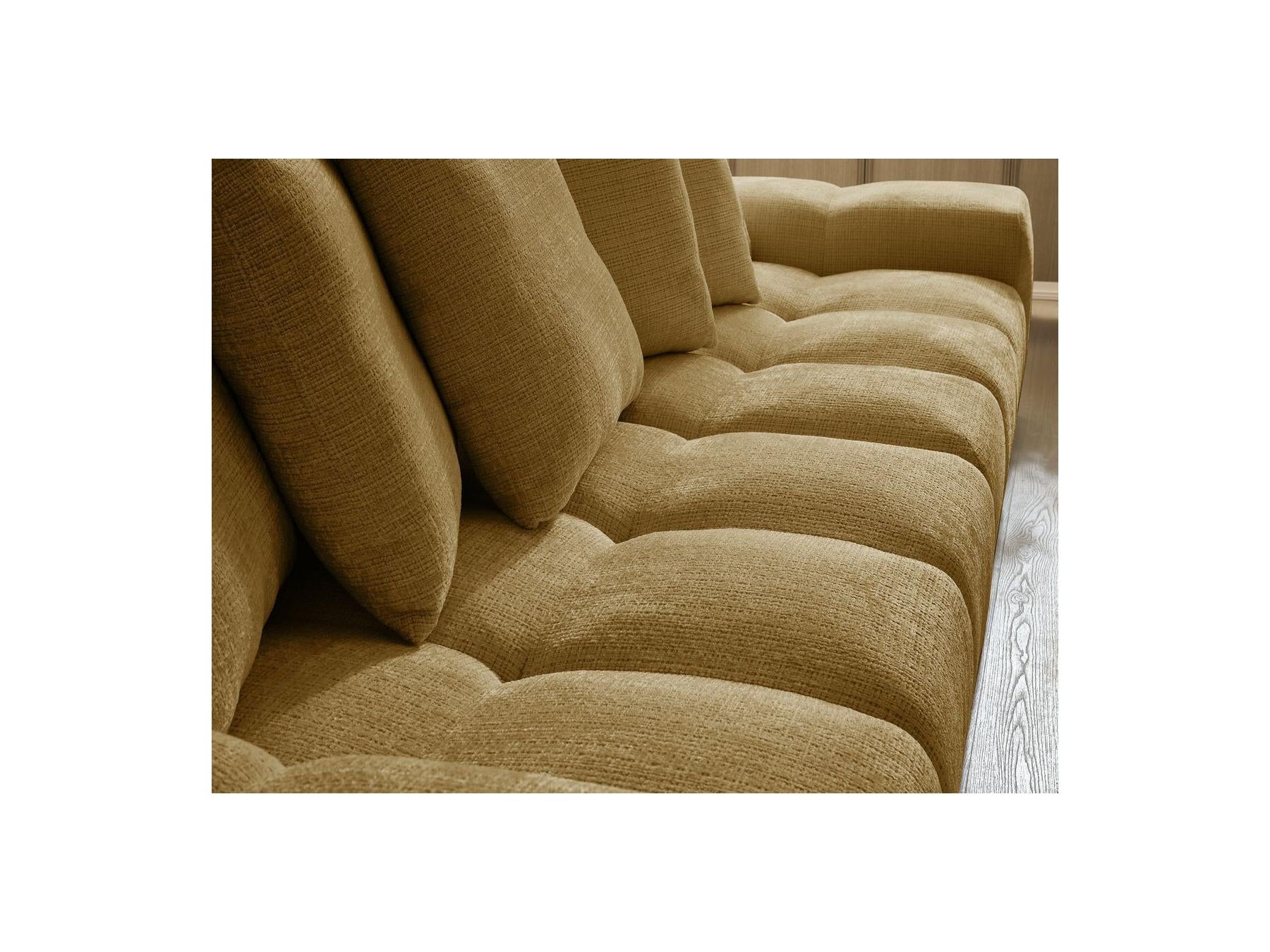 Anakin - Fixed Straight 3-Seater Sofa - Textured Fabric - 6 Cushions