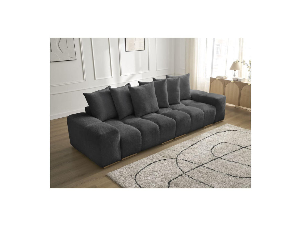 Anakin - Fixed Straight 3-Seater Sofa - Textured Fabric - 6 Cushions