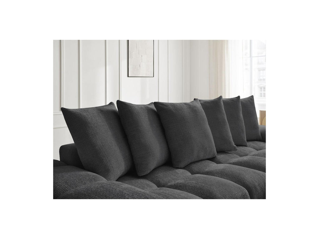 Anakin - Fixed Straight 3-Seater Sofa - Textured Fabric - 6 Cushions