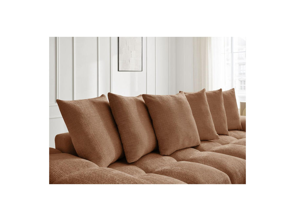 Anakin - Fixed Straight 3-Seater Sofa - Textured Fabric - 6 Cushions
