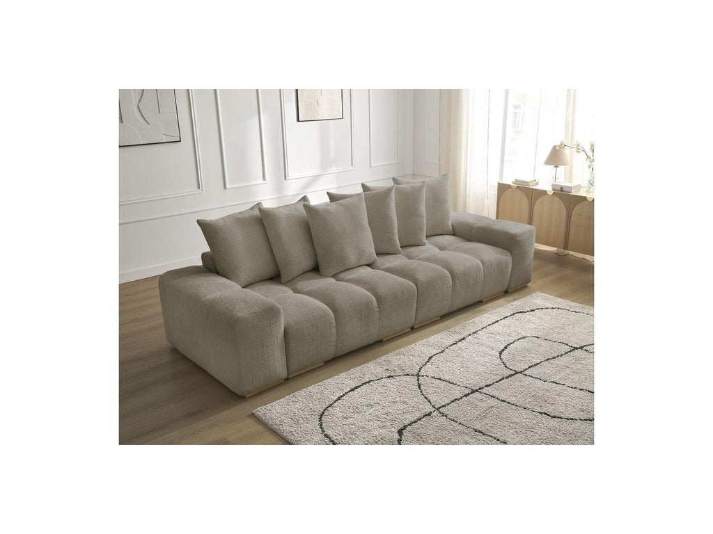 Anakin - Fixed Straight 3-Seater Sofa - Textured Fabric - 6 Cushions
