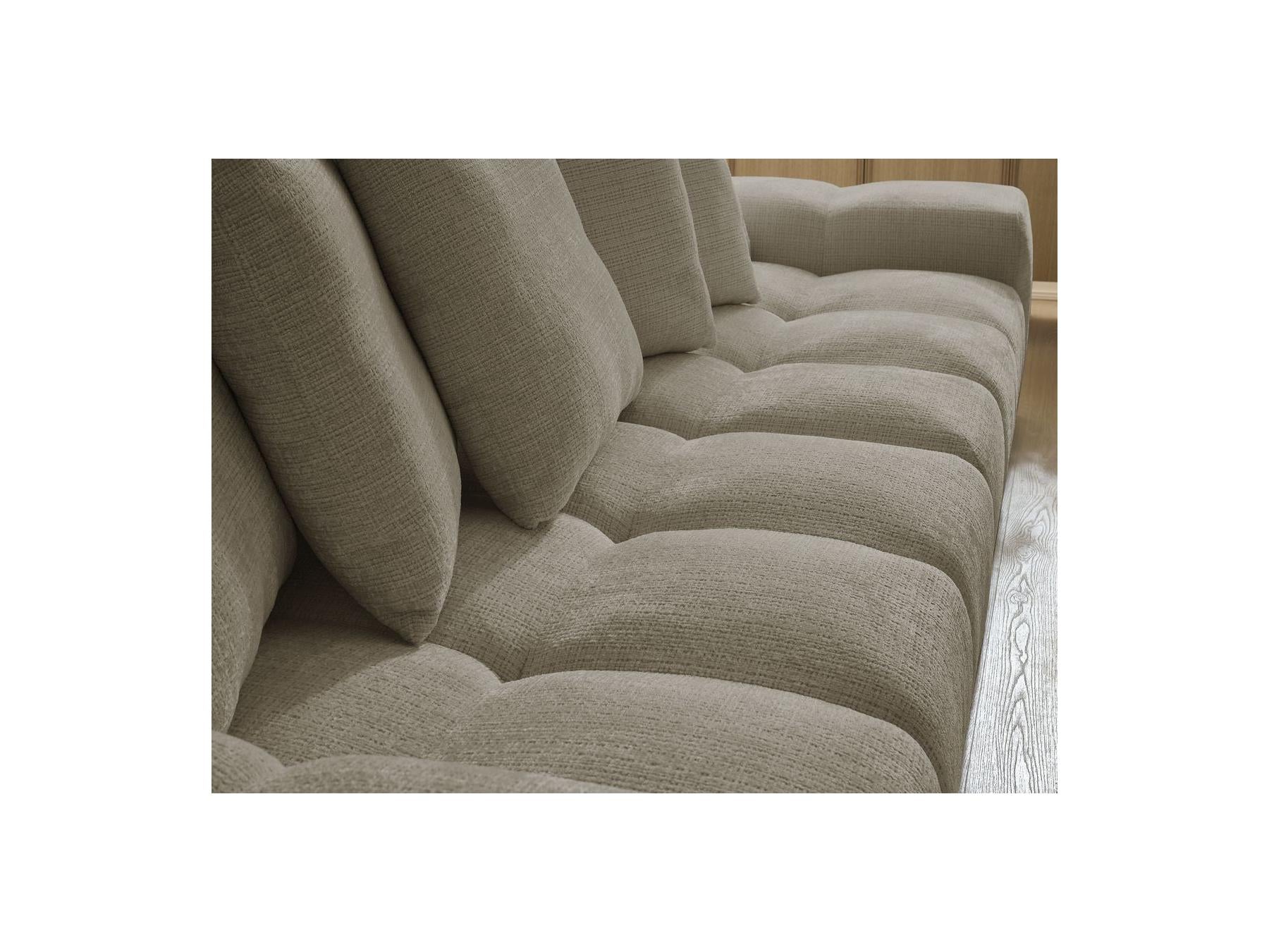 Anakin - Fixed Straight 3-Seater Sofa - Textured Fabric - 6 Cushions