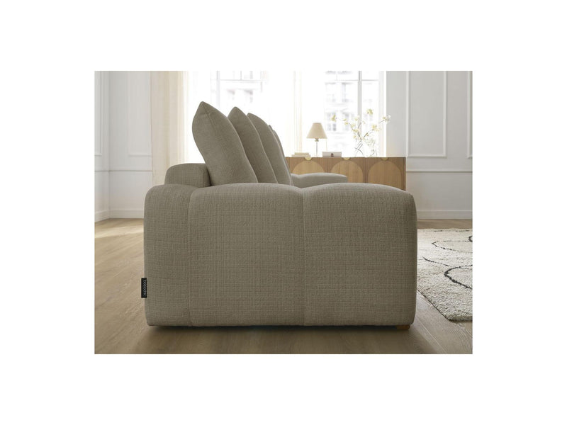 Anakin - Canapé Droit Fixe 3 Places - Tissu Texturé - 6 Coussins
