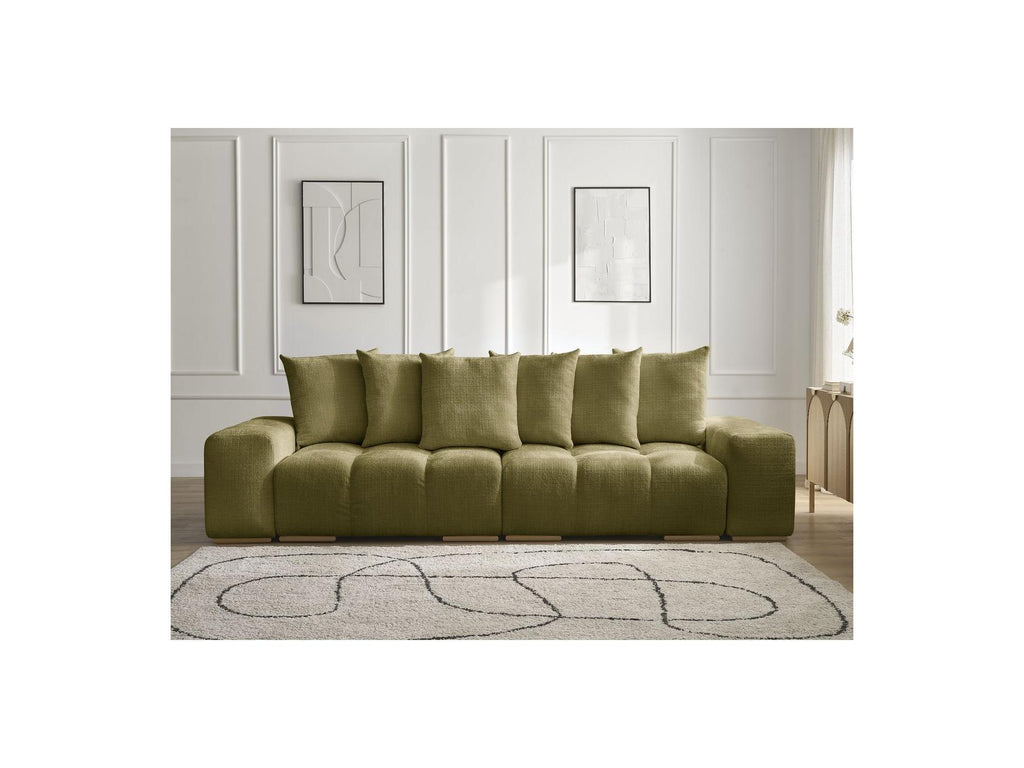 Anakin - Fixed Straight 3-Seater Sofa - Textured Fabric - 6 Cushions
