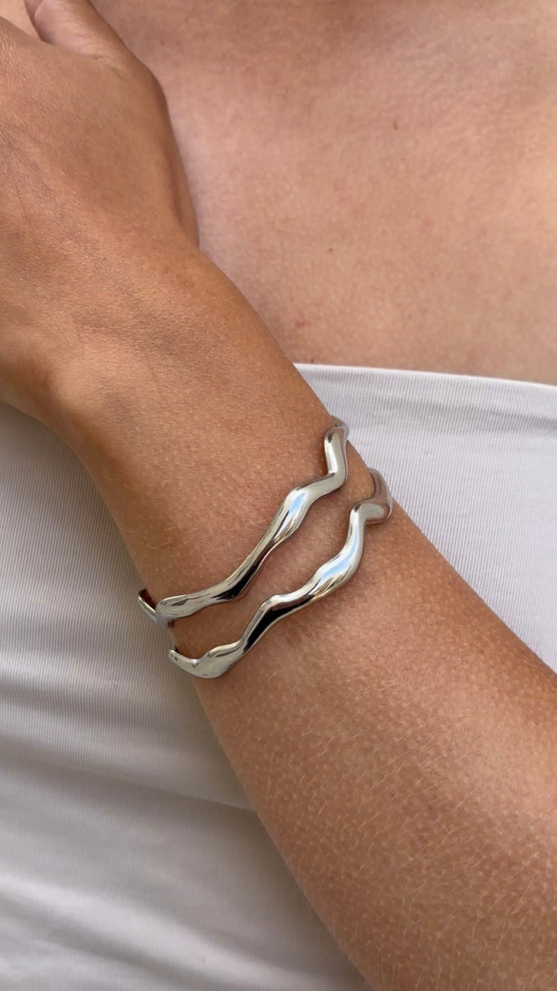 Wave Bangle Bracelet