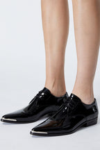 The Kooples - Derbys En Cuir Verni Noir - Femme