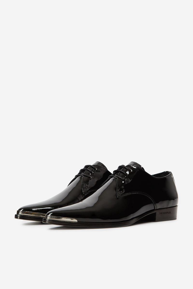 The Kooples - Derbys En Cuir Verni Noir - Femme