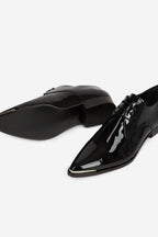 The Kooples - Derbys En Cuir Verni Noir - Femme