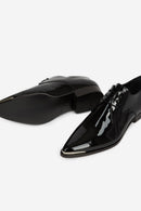 Derbys En Cuir Verni Noir - Femme