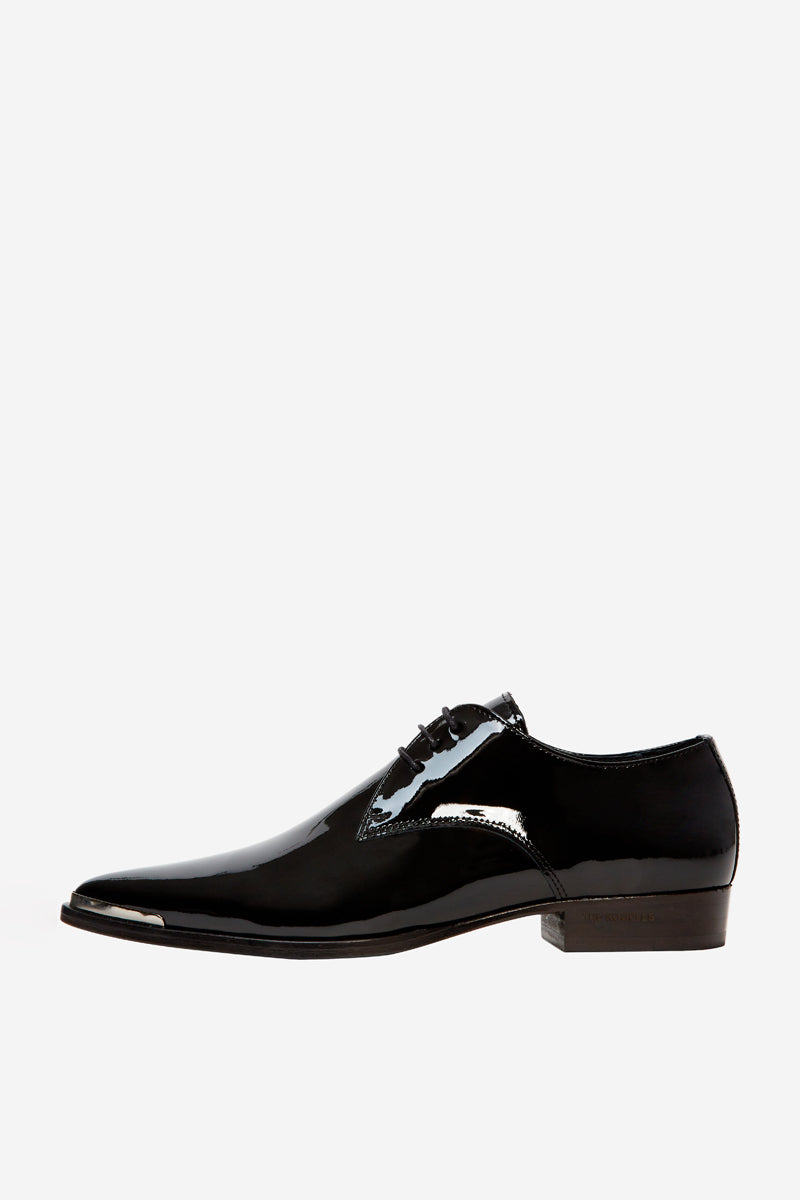 The Kooples - Derbys En Cuir Verni Noir - Femme