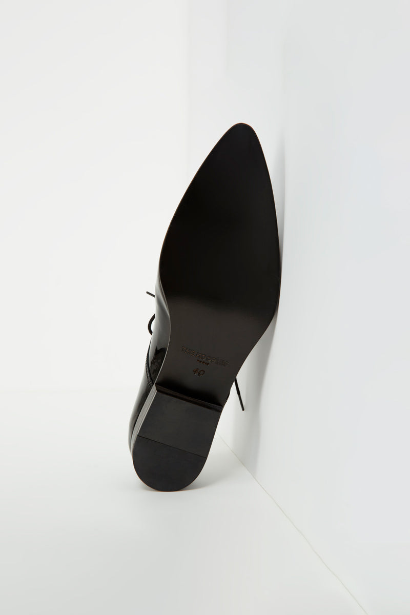 The Kooples - Derbys En Cuir Verni Noir - Femme