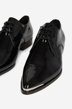 The Kooples - Derbys En Cuir Verni Noir - Femme