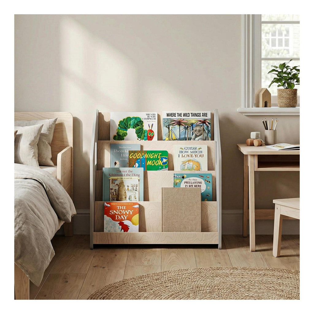 Bibliothèque Enfant – Blanc & Gris