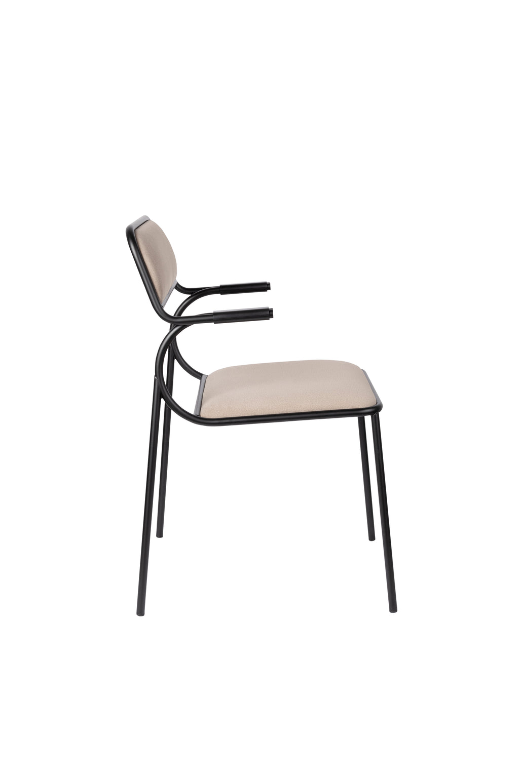 Alba - Dining Room Armchair - Fabric - Black/Beige