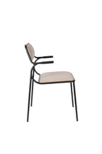 Alba - Dining Room Armchair - Fabric - Black/Beige