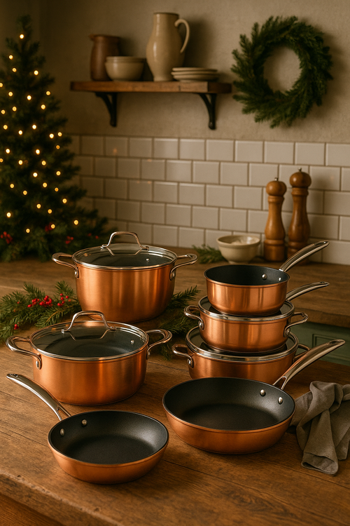 Batterie De Cuisine 9 Pièces - Cuivre