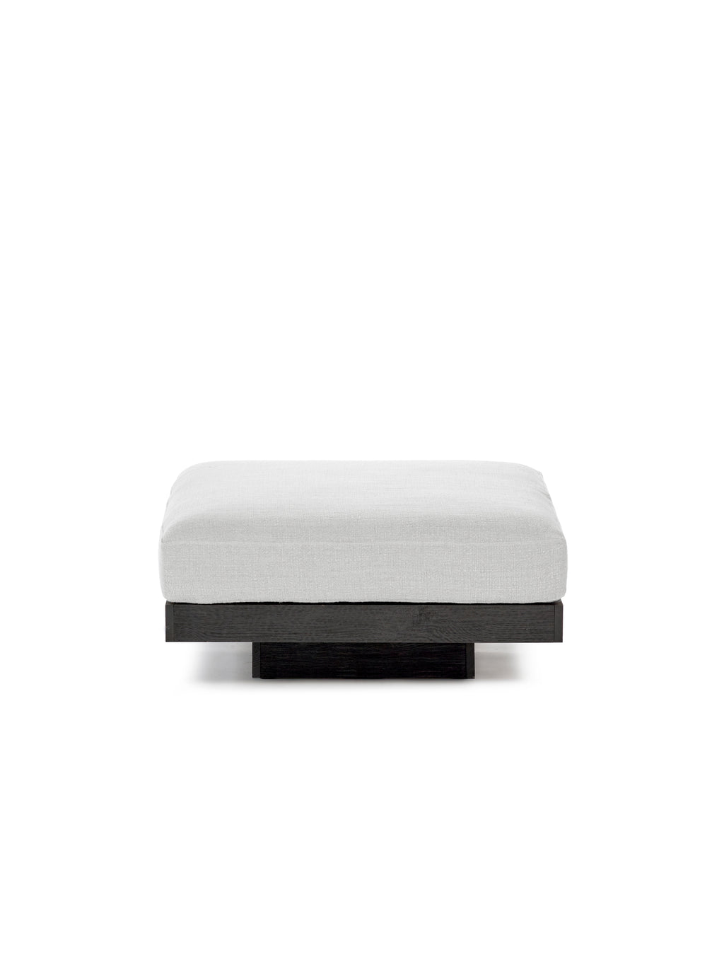 Rudolph - Pouf D'intérieur - Aluminium, Bois Et Tissu D'ameublement - Blanc Cassé Noir