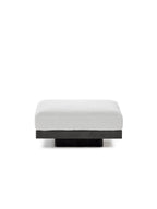 Rudolph - Pouf D'intérieur - Aluminium, Bois Et Tissu D'ameublement - Blanc Cassé Noir