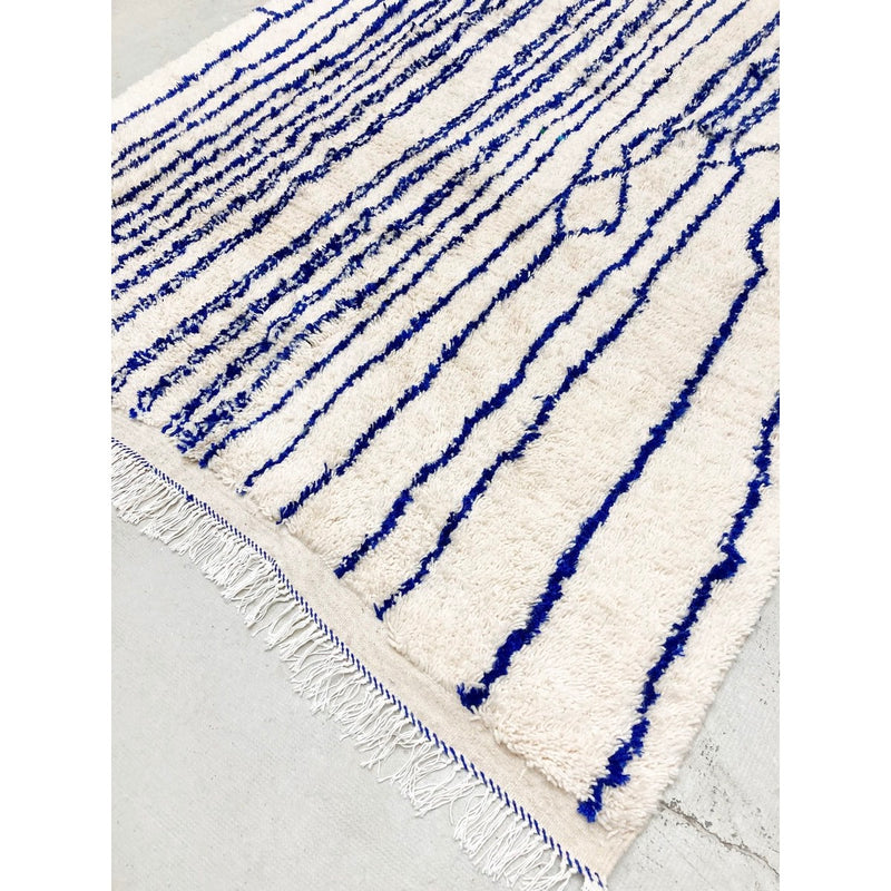 Tapis Berbère Marocain Azilal - Bleu Majorelle