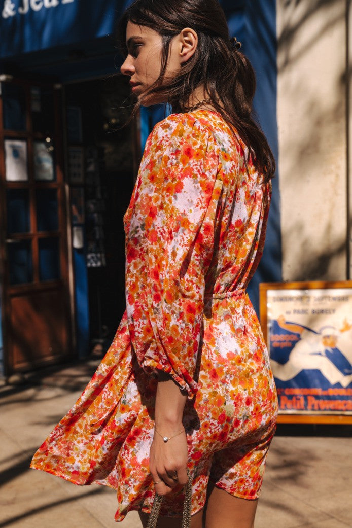 Vestido Anthemis con estampado de rima