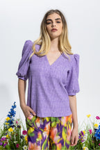 Joplin Jacquardtopp Lila - Syrenlila