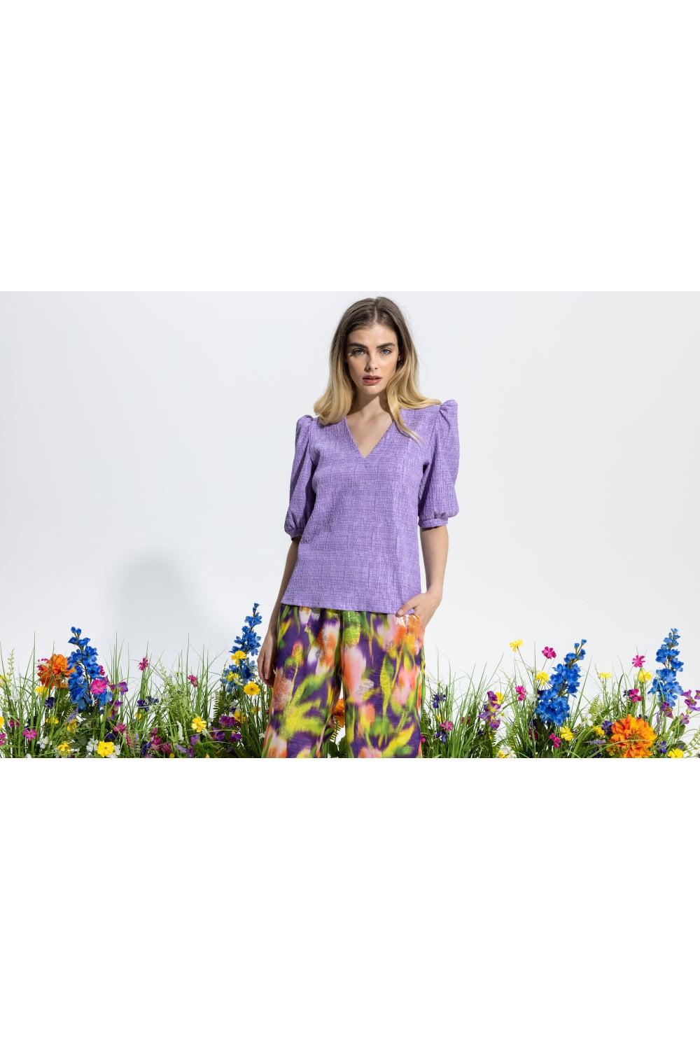 Joplin Jacquardtopp Lila - Syrenlila