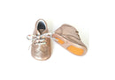 Chaussons Bébé Souples Antidérapants Fille Mini-Adonis - Cuir Nude Taupe Irise - Fille
