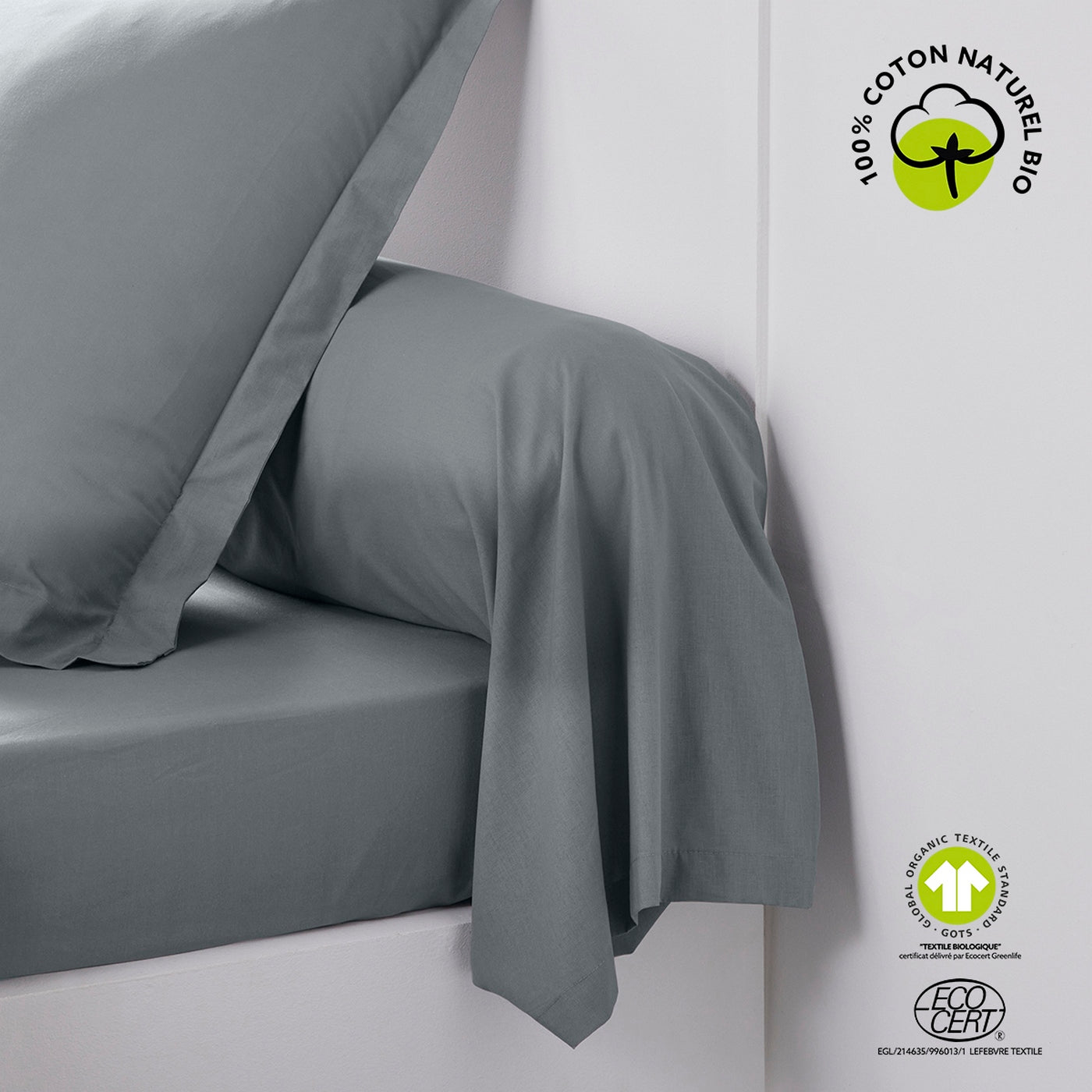 Organic - Taie Traversin Organic - Gris