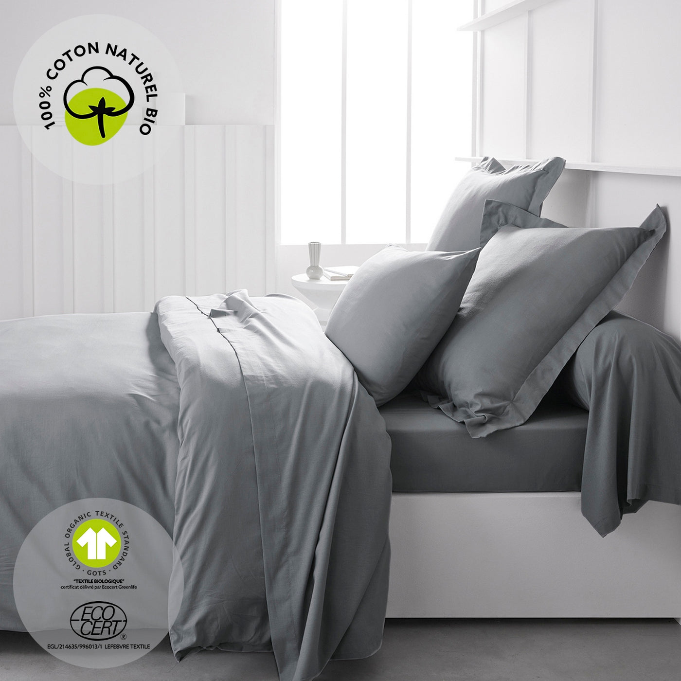 Organic - Taie Traversin Organic - Gris