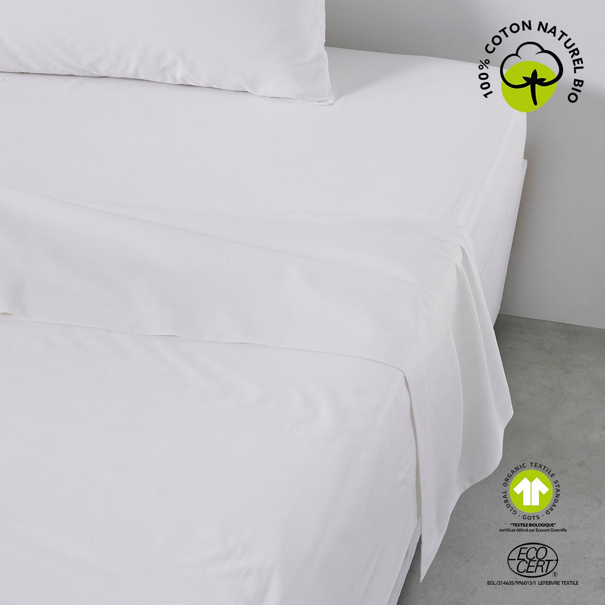 Organic - Drap Plat - Blanc