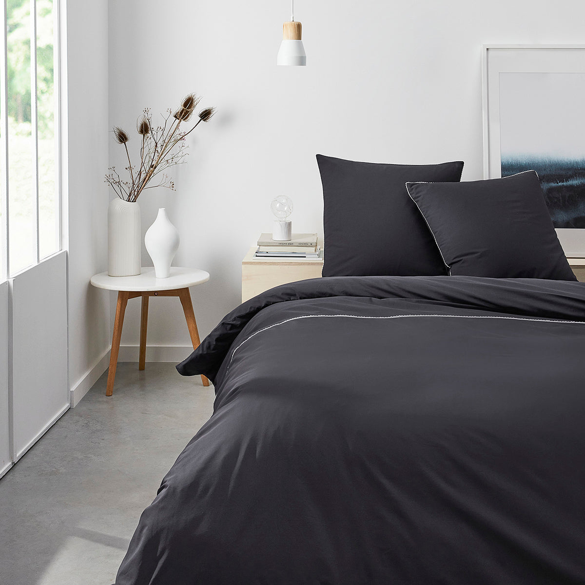 Percale Permanent Premium - Drap Housse Percale - Fusain