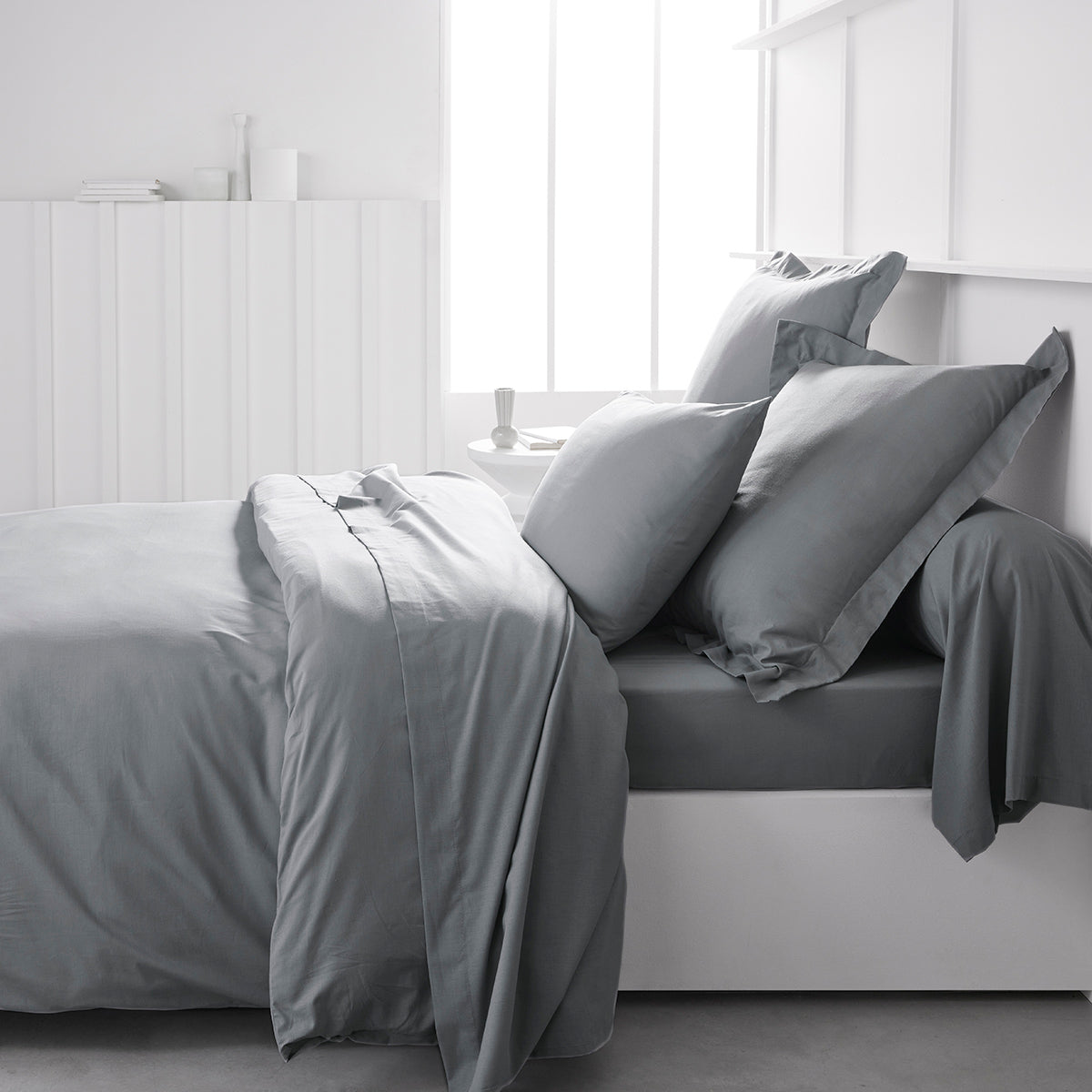 Percale Permanent Premium - Taie Oreiller Percale - Acier
