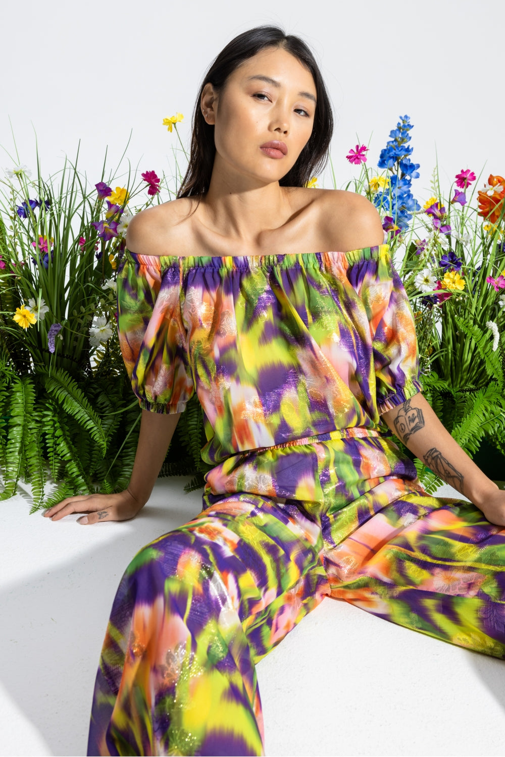 The Fuzzy Flower Bardot Blouse