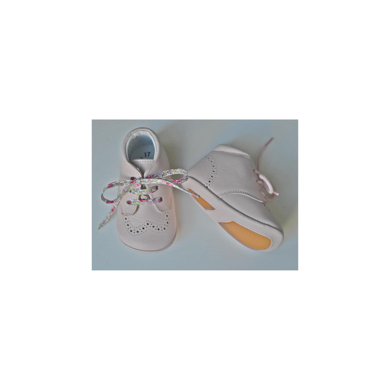 Mini-Adonis Soft Non-Slip Baby Slippers - Pale Pink Leather - Girl