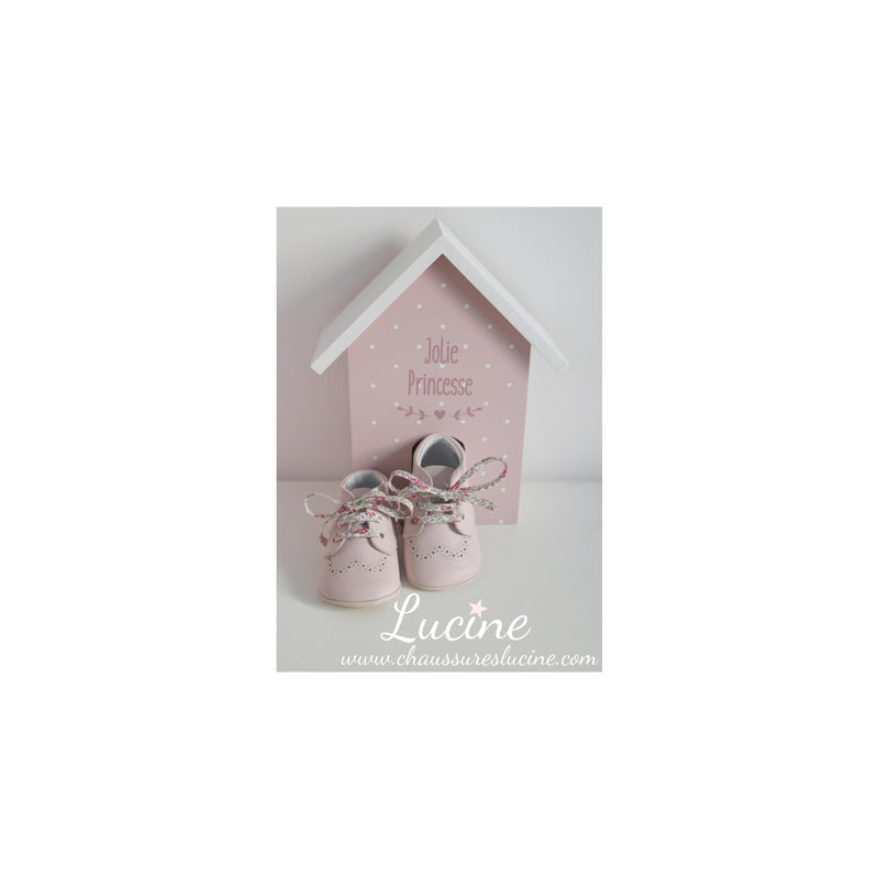 Mini-Adonis Soft Non-Slip Baby Slippers - Pale Pink Leather - Girl
