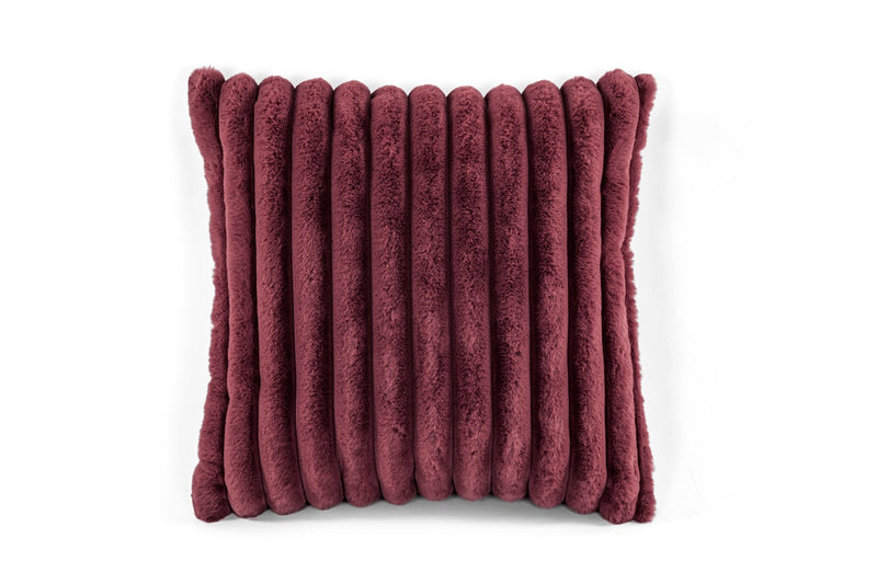 Coussin Garni Rabbit Stripe Fur - Set De 2 - 45x45cm - Rouge