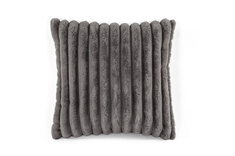 Coussin Garni Rabbit Stripe Fur - Set De 2 - 45x45cm - Gris