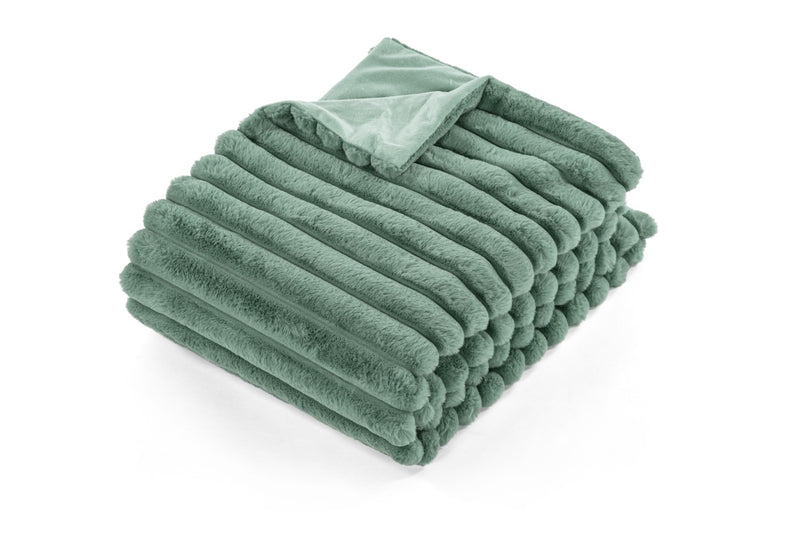 Plaid Rabbit Stripe Fur - Set De 2 - 130x170cm - Greensage