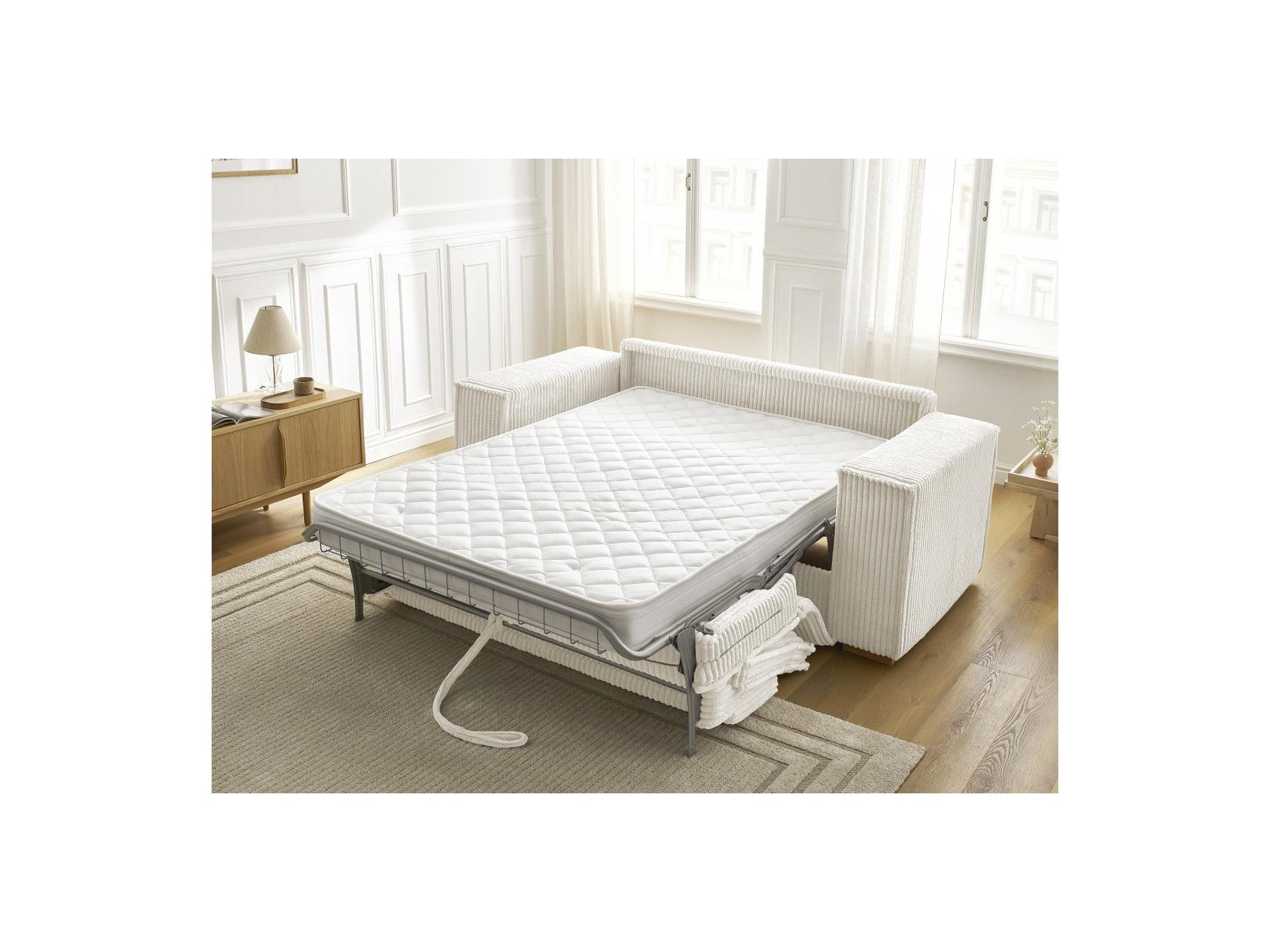 Chelsea - Canapé Droit Convertible Ouverture Express - Gros Côtelé Doux