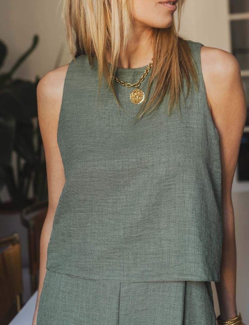 Olijfgroene jumpsuit Jade
