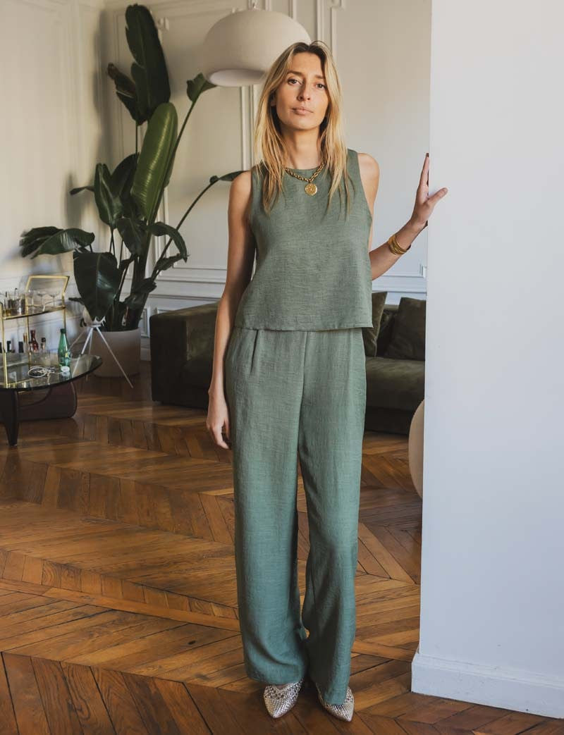 Olijfgroene jumpsuit Jade