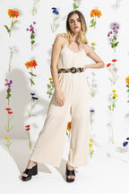 The Bonnie Beige Lace Jumpsuit